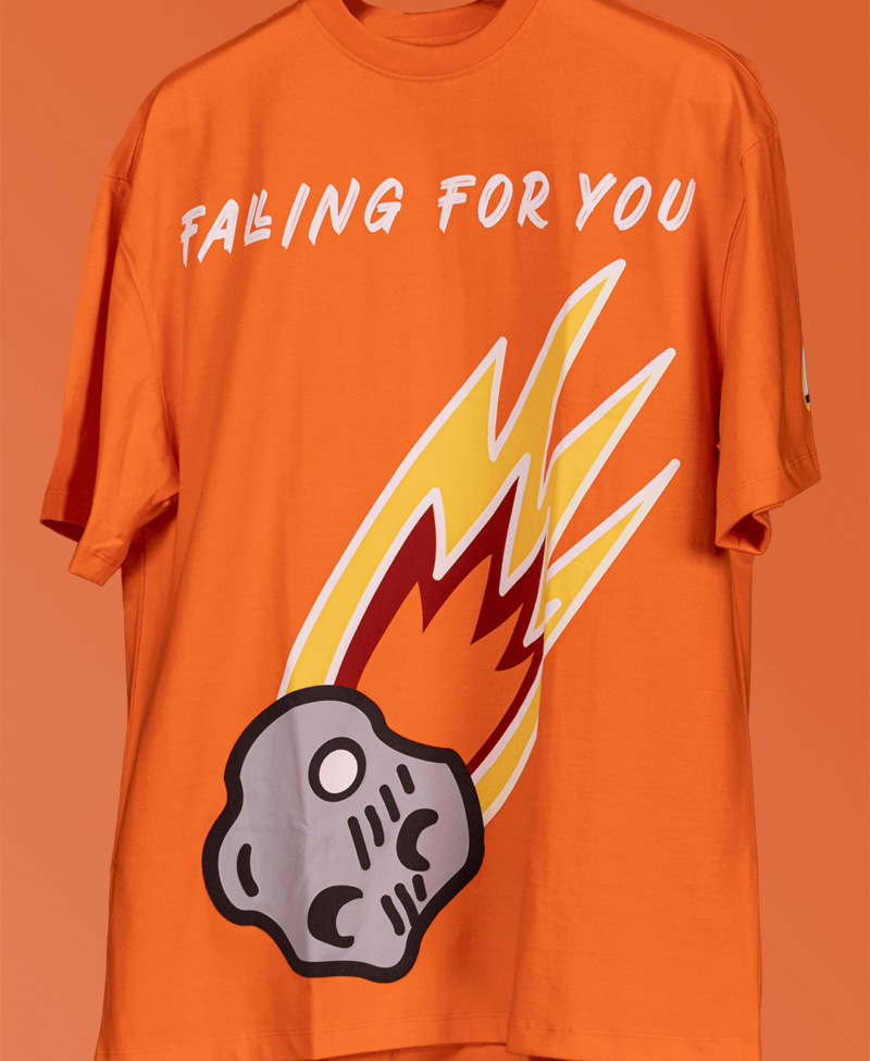 cultured bapko orange falling for you tee 2