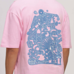 Pink Line Art Tee 4