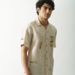CLASSICAL ELEGANCE - MENS HAND EMBROIDERED PURE LINEN SHIRT - Image 2