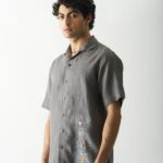 GIRAFFE CHIC - MENS HAND EMBROIDERED PURE LINEN SHIRT - Image 2