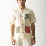 POCKET FUSION - MENS HAND EMBROIDERED PURE LINEN SHIRT - Image 2