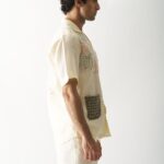 POCKET FUSION - MENS HAND EMBROIDERED PURE LINEN SHIRT - Image 5
