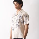 FLORAL SERENADE - MENS HAND EMBROIDERED PURE LINEN SHIRT - Image 2