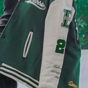 cultured rich loner x bottle green varsity 1 min