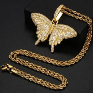 BUTTERFLY ICED OUT PENDANT 11