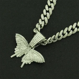 BUTTERFLY ICED OUT PENDANT 2