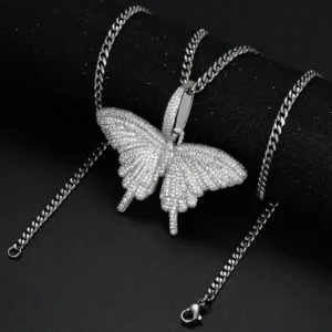 BUTTERFLY ICED OUT PENDANT 8