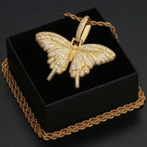 BUTTERFLY ICED OUT PENDANT 9