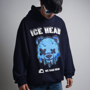 Ice head Oversized Hoodie Navy Blue 2