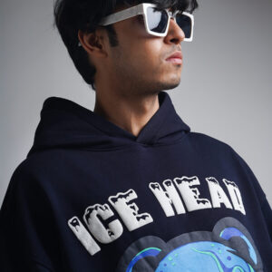 Ice head Oversized Hoodie Navy Blue 5