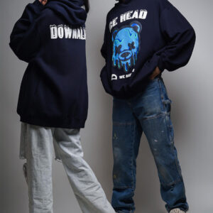 Ice head Oversized Hoodie Navy Blue 6