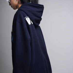 Ice head Oversized Hoodie Navy Blue 8