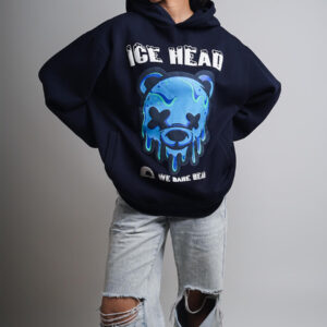 Ice head Oversized Hoodie Navy Blue 9