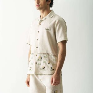 LAZY SHEEP MENS HAND EMBROIDERED PURE LINEN CO ORD SET 3 scaled