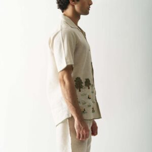 LAZY SHEEP MENS HAND EMBROIDERED PURE LINEN CO ORD SET 5 scaled