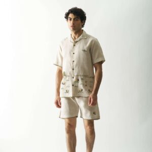 LAZY SHEEP MENS HAND EMBROIDERED PURE LINEN CO ORD SET 7 scaled