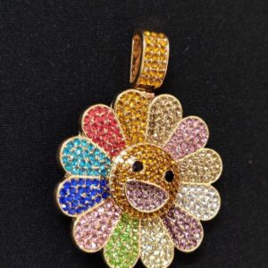 MURAKAMI FLOWER ICED OUT PENDANT MULTI 2