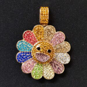 MURAKAMI FLOWER ICED OUT PENDANT MULTI 3