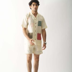 POCKET FUSION MENS HAND EMBROIDERED PURE LINEN CO ORD SET 4 scaled