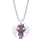 SPIDERMAN ICED OUT PENDANT SILVER 6