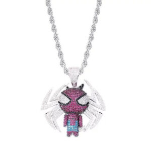 SPIDERMAN ICED OUT PENDANT SILVER 6