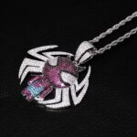 SPIDERMAN ICED OUT PENDANT SILVER 7