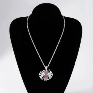 SPIDERMAN ICED OUT PENDANT SILVER 8