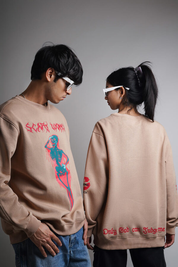 Scarywomen Oversized Sweatshirt Beige 1
