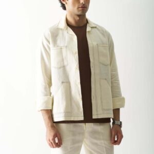 CARAMEL CASCADE LINEN JACKET 1