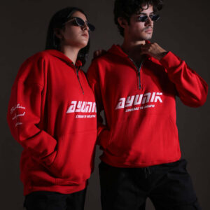 Red Half Zipper Hoodie 4