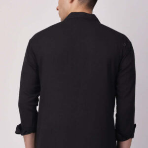 Charcoal Black Linen Shirt 2