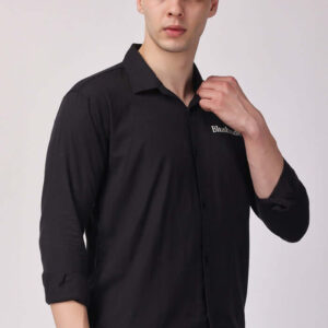 Charcoal Black Linen Shirt 5