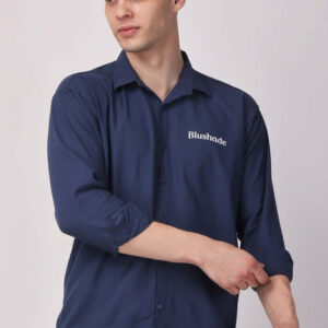 Navy Blue Linen Shirt 1