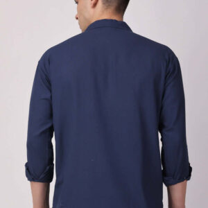 Navy Blue Linen Shirt 2