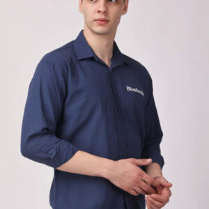 Navy Blue Linen Shirt 6