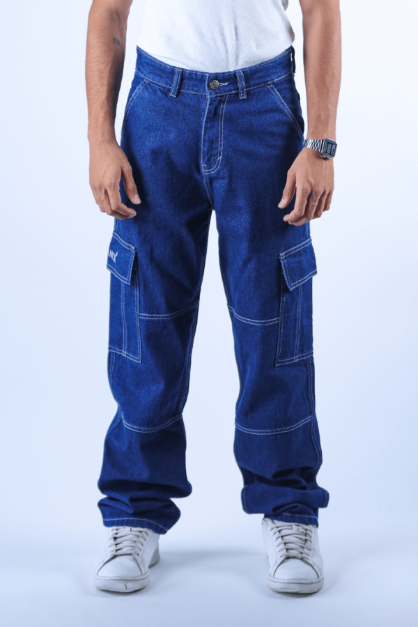 Midnight serenade dark indigo cargo jeans 1 (1)