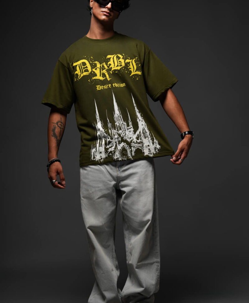 SHADOWS OLIVE TEE =HDIUHDUHDI 1111